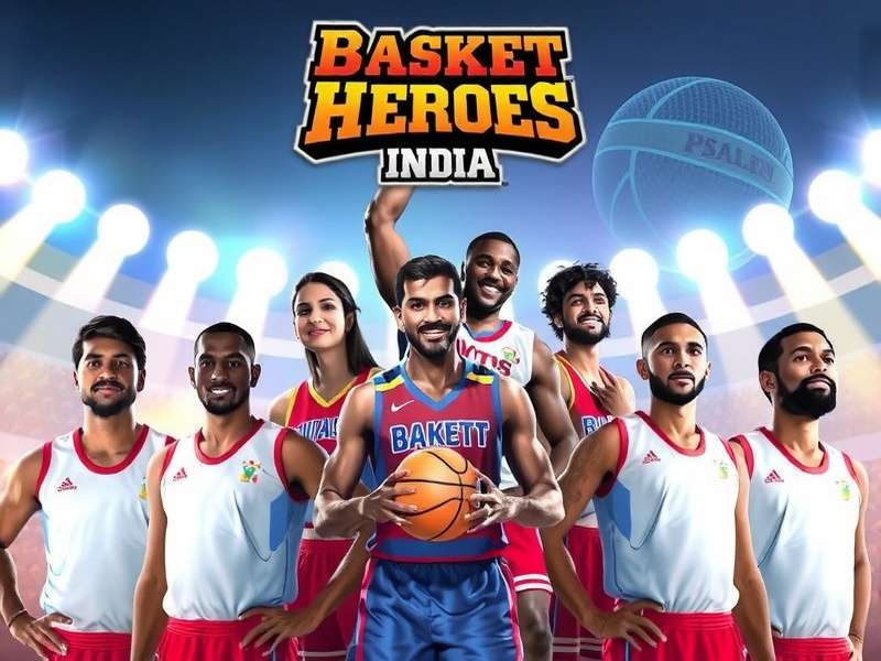 Basket Heroes India game cover with Indian basketball stars